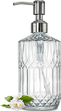 JASAI 18 Oz Embossed Clear Glass Soap Dispenser by JASAIHOME