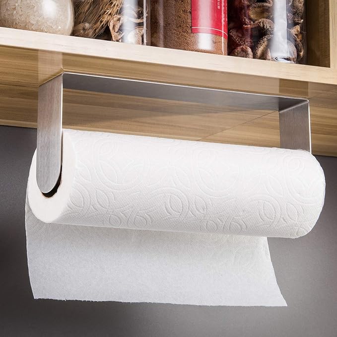 ZUNTO Paper Towel Holder Under Cabinet Self Adhesive Paper Towel Rack, - Image 2