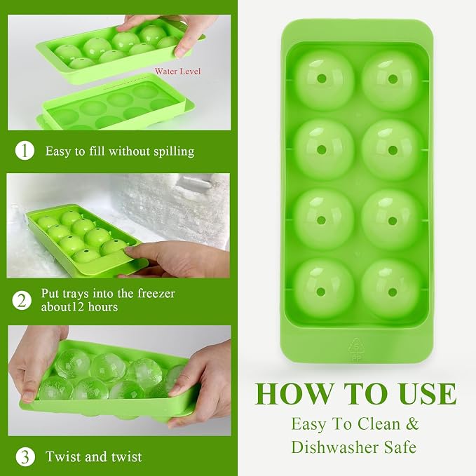 Round Ice Cube Mold, 1.8 INCH x 8, Ice Ball Maker Mold | Round Ice Cube Trays - Image 7