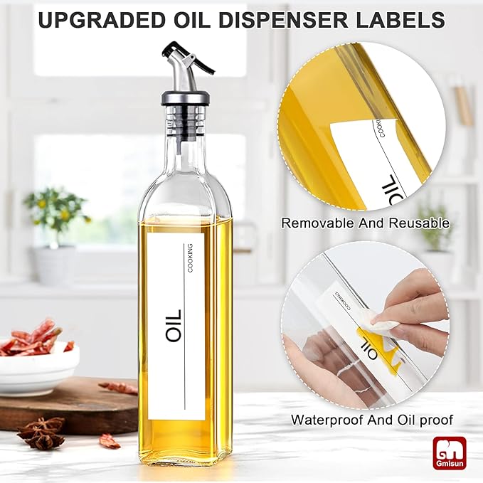 GMISUN Olive Oil Dispenser And Vinegar Bottle 3 Pack 17oz, - Image 4