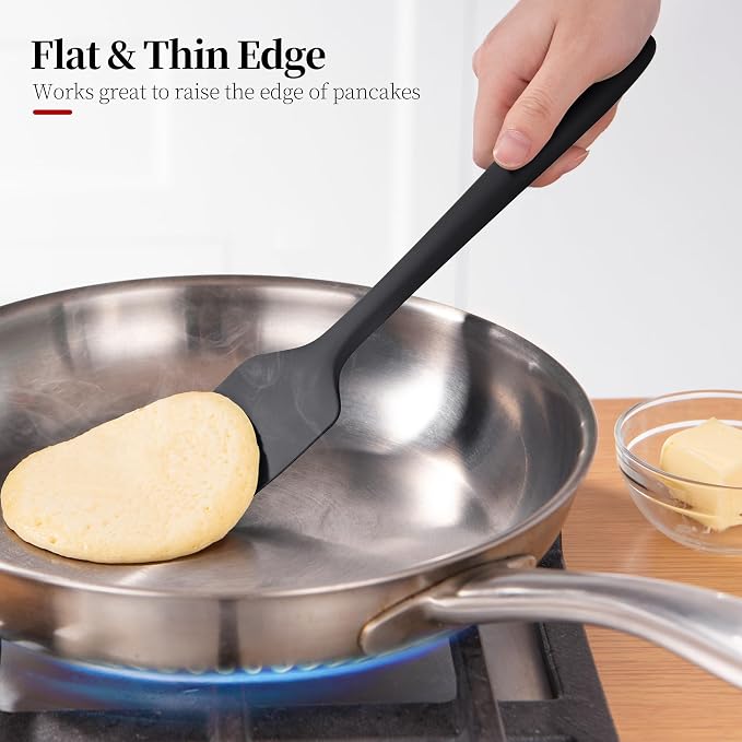 Silicone Flat Spoon Spatula Set, Luxiwise 600ºF Heat Resistant Kitchen Baking - Image 7