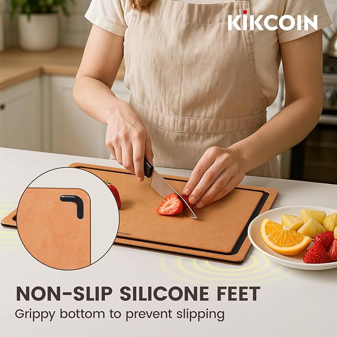 Kikcoin Wood Cutting Board Set of 3, Cutting Boards - Image 3