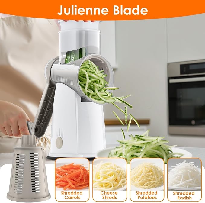 MealHelper 5 Blade Rotary Cheese Grater and Vegetable Chopper - Image 2