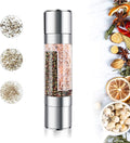 Mixoo Salt and Pepper Grinder - 2 in 1 Manual Stainless Steel Salt Pepper Mill by Mixoo
