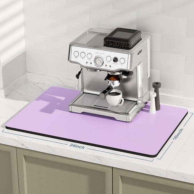 Rnivvi Coffee Mat, Hide Stain Rubber Backed Absorbent Dish Drying Pad - Image 2