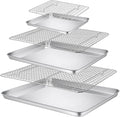 P&P CHEF 17.5 + 16 + 10.4 Inch Baking Sheet and Rack Set, Stainless Steel by PPCHEF