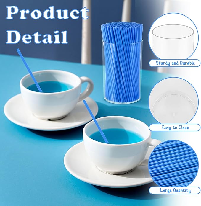 500 Pcs Royal Blue Coffee Stir Sticks Set Acrylic Coffee Stirrers Holder Dark - Image 3