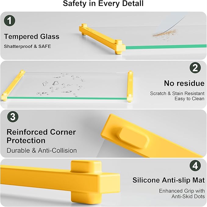 Tempered Glass Cutting Board for Kitchen, 12x16" & 12x8" 2 Pcs, Heat Resistant - Image 4