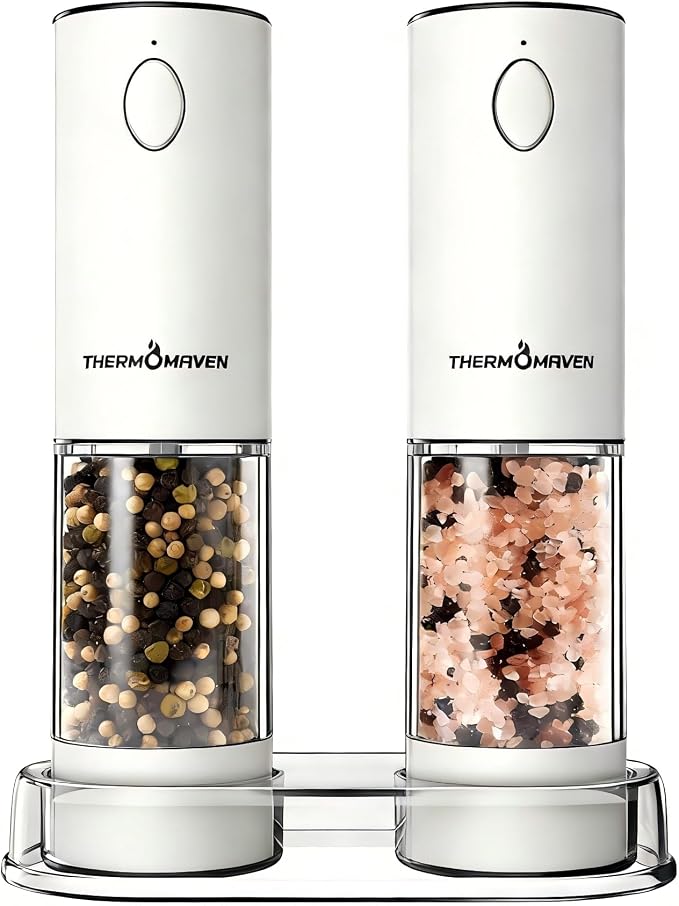 ThermoMaven Electric Salt and Pepper Grinder Set, 110ml Larger Rechargeable by ThermoMaven