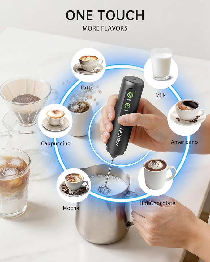 CIRCLE JOY Rechargeable 2-Speed Handheld Milk Frother - Image 6