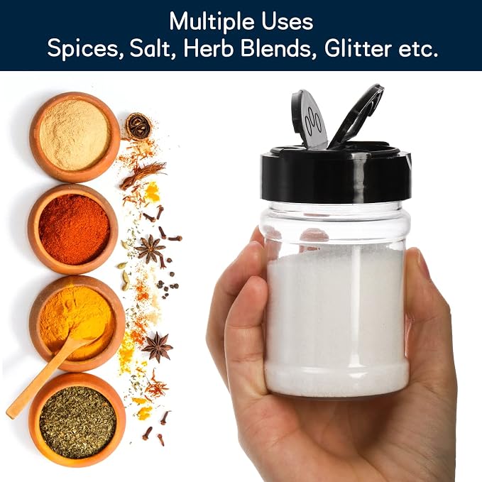 Yesland 20 Pack Plastic Spice Jars Bottles, 5 Oz PET Spice Containers BPA Free - Image 5