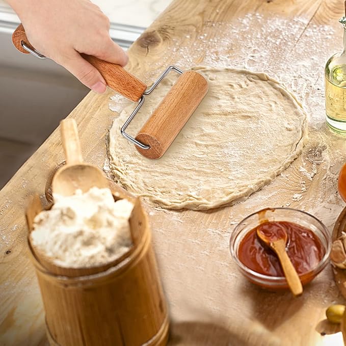 Hiceeden Set of 2 Pizza Dough Roller & Dough Docker, Stainless Steel Dough Hole - Image 6