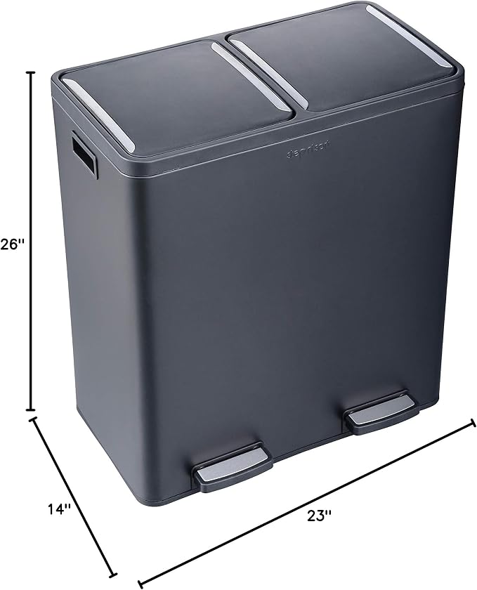 Step N' Sort The 18.5 Gallon Extra Large Capacity, Dual Trash and Recycling Bin - Image 7