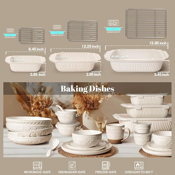 Artena Casserole Dishes For Oven, Ceramic Baking Dish, Large Lasagna Pan - Image 6