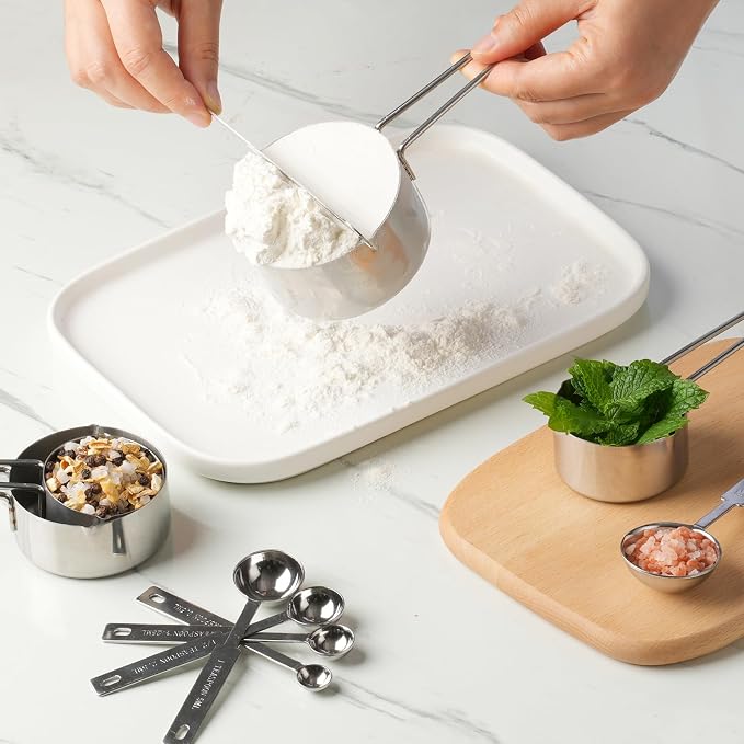 10-Piece Stainless Steel Measuring Cups and Spoons Set - Image 6