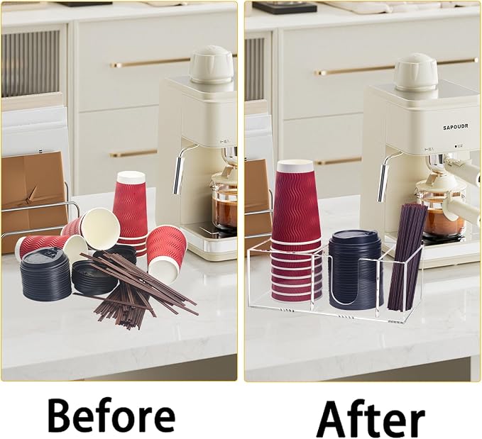 Coffee Bar Accessories and Organizer, Disposable Cup Holder - Image 3