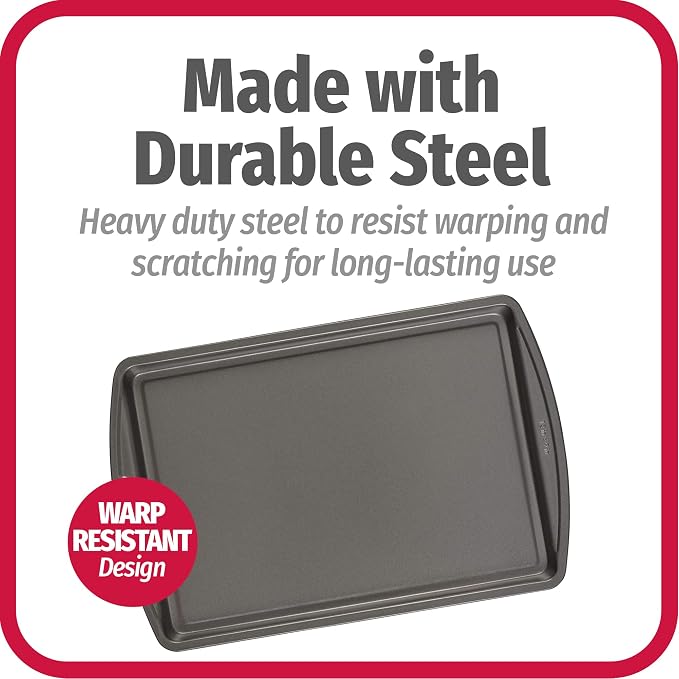 GoodCook Everyday Nonstick Carbon Steel 13” x 9” Baking Sheet Set, 3 Pack – - Image 4