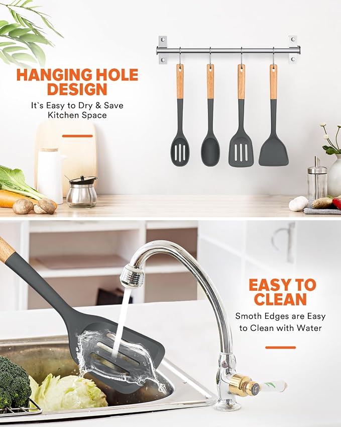Silicone Cooking Utensils Set, Perfectly Angled - Image 6