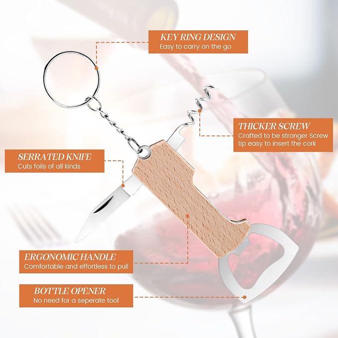 Ziliny 24 Pcs Bottle Opener Keychain Bulk Wine Bottle Beer Opener Keychain - Image 2