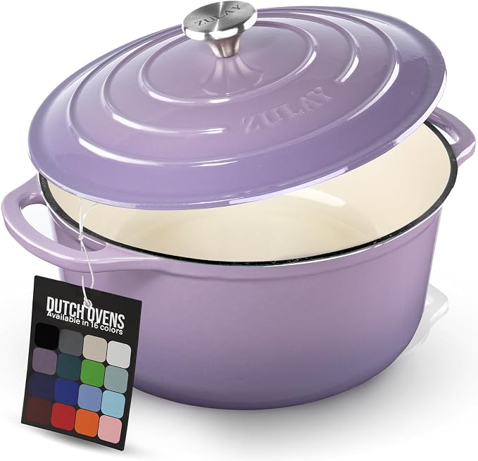Zulay Kitchen 6 Quart Enameled Cast Iron Dutch Oven Pot by ZulayKitchen