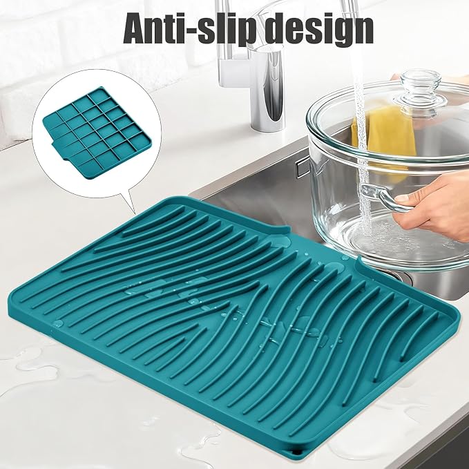 TIKNIK Silicone Dish Drying Mat, Stone Drying Mat - Image 3