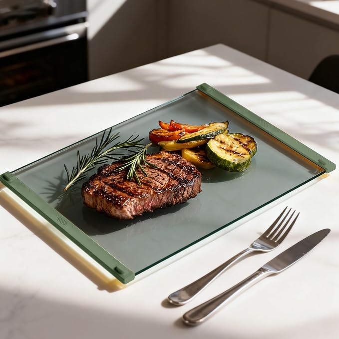 Glass Cutting Boards for Kitchen, European Grey Glass Paired - Image 9