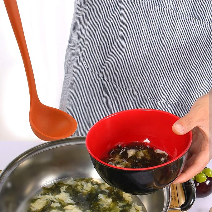 uxcell Silicone Soup Ladle Spoon 8.5 Inch Heat Resistant to 450°F One Piece - Image 5