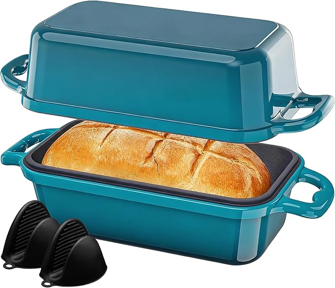 Enameled Cast Iron Sourdough Bread Dutch Oven, 8.5x4.5 Inch Loaf Cast Iron by Unknown