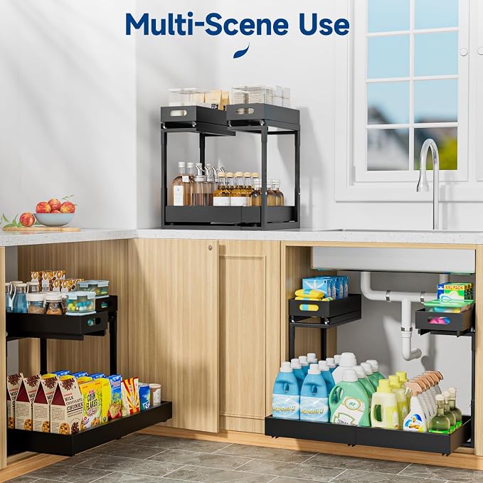 Upgrade Expandable Under Sink Organizer, Insputer 2 Tier Metal Under Cabinet - Image 8