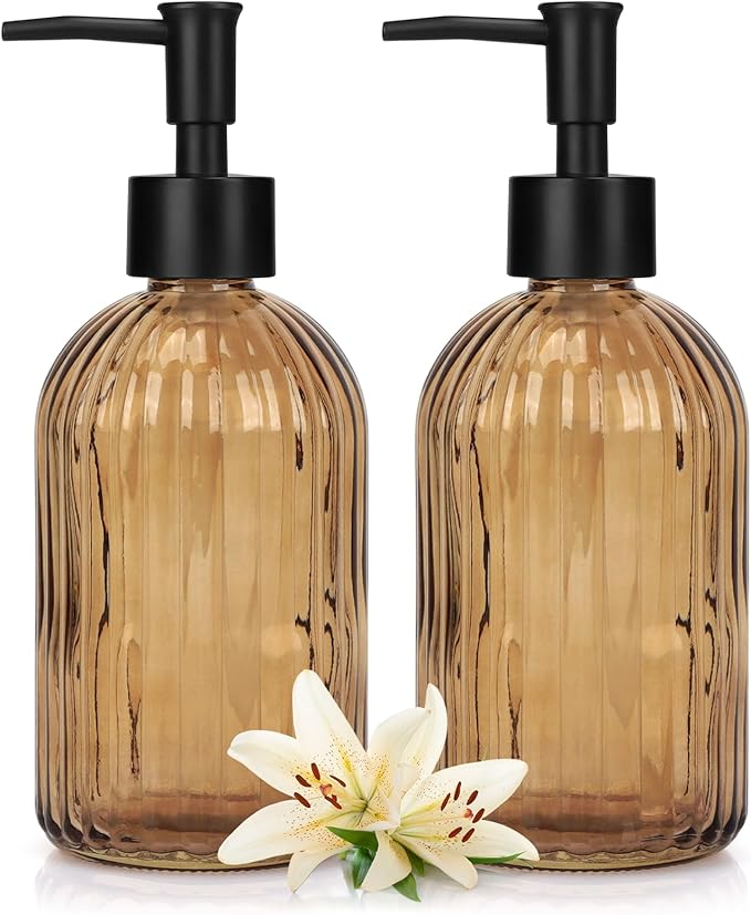 Glass Soap Dispenser with Plastic Pump, Hand Soap Dispenser by Ulable
