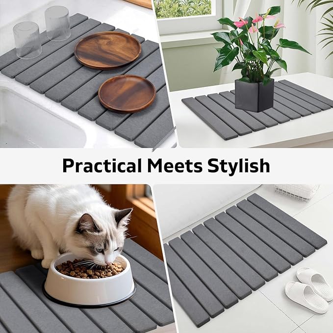 Large Stone Dish Drying Mats for Kitchen Counter, Drying Collapsible Dish - Image 7