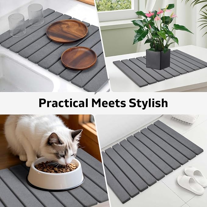 Large Stone Dish Drying Mats for Kitchen Counter, Drying Collapsible Dish - Image 7
