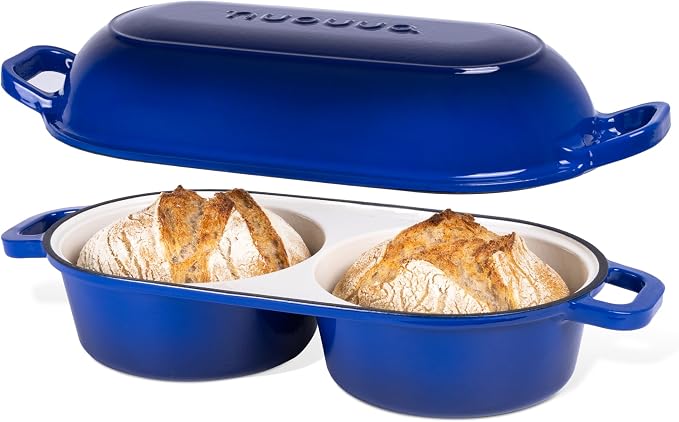 Dutch Oven For Sourdough Bread Baking – Enamelled Cast Iron Bread Loaf Pot – by Nuovva