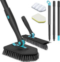 nacena Shower Scrubber with Long Handle, 4 in 1 Tile Tub Scrubber