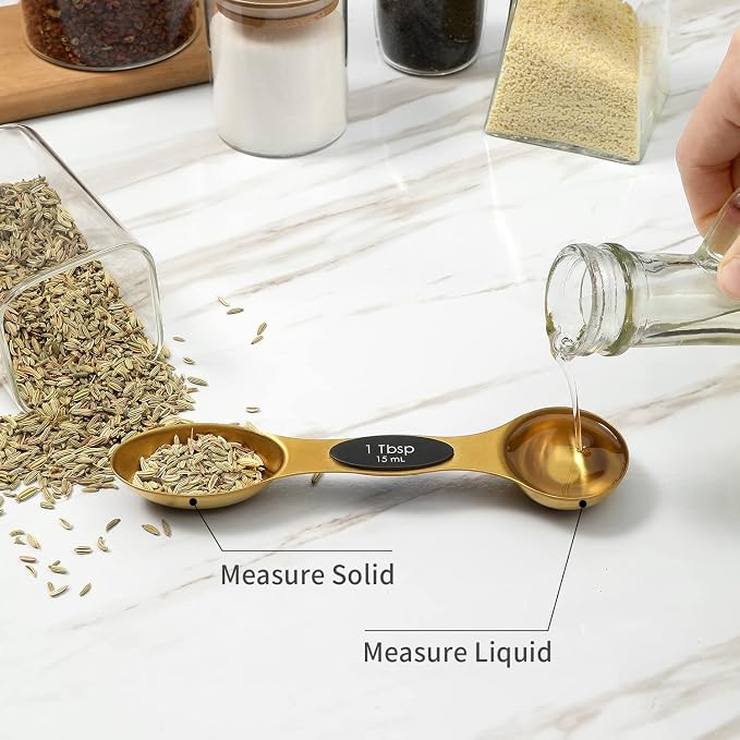 Magnetic Measuring Spoons Set, Stainless Steel, Dual Sided, Dual Sided - Image 6
