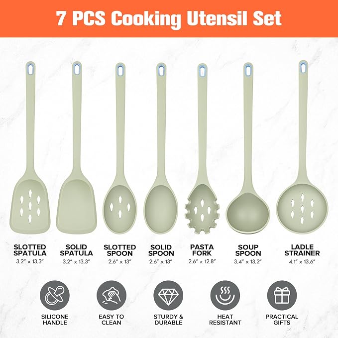 Large Silicone Utensils Set of 7 - Image 6