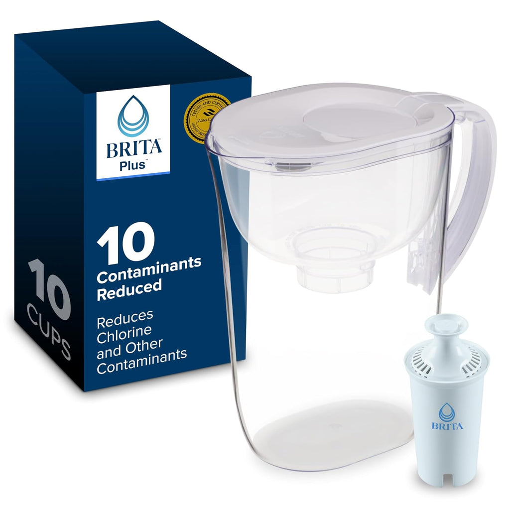 Brita Large 10-Cup Water Filter Pitcher with BritaPlus Filter, WQA