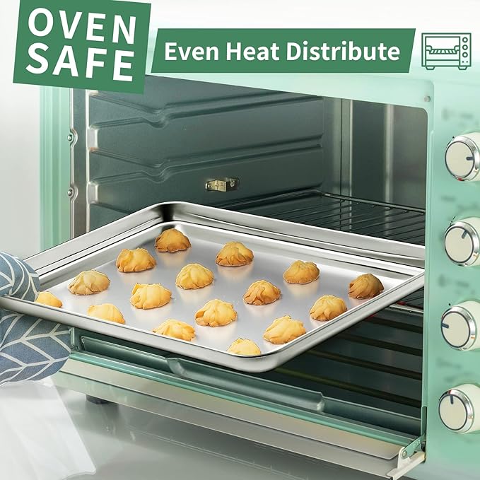 Baking Sheets Set of 2, HKJ Chef Cookie Sheets 2 Pieces & Stainless Steel - Image 6