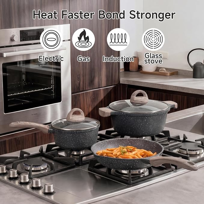 JEETEE Pots and Pans Set Non Stick 23pcs, Healthy Kitchen Cookware Sets - Image 4