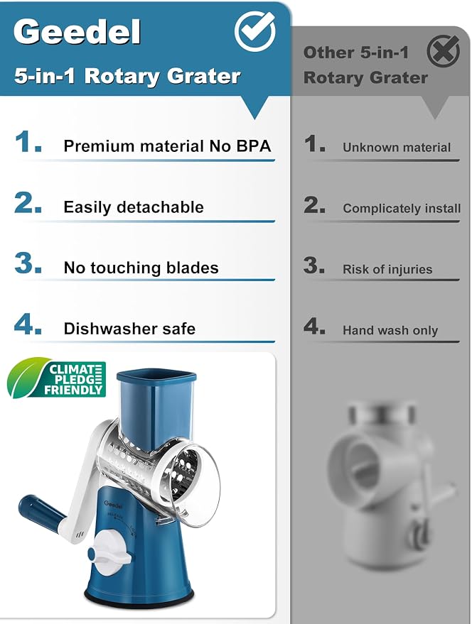Geedel Rotary Cheese Grater Cheese Shredder - Image 2