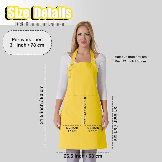 TOSHE Kitchen Apron Waterdrop Resistant Cotton Apron - Image 5