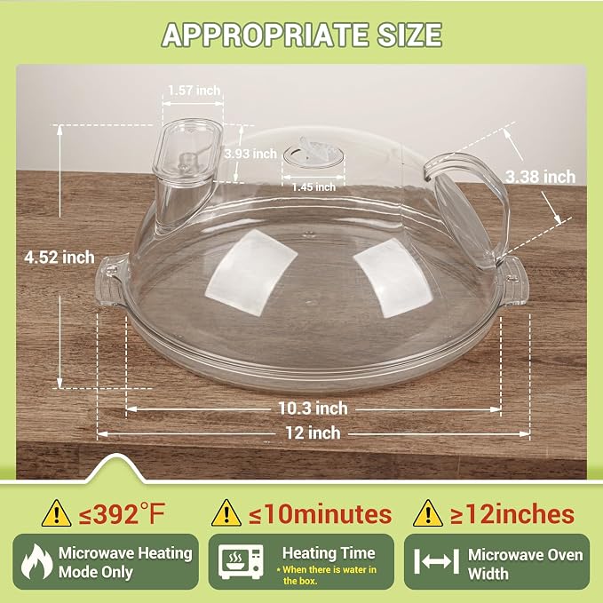 Microwave Splatter Cover, Protect Food Splashes, Dish Bowl Plate Serving Lid - Image 3