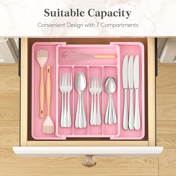 Lifewit Silverware Drawer Organizer, Expandable Utensil Tray - Image 3