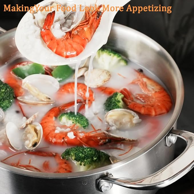 5 QT Saucepan with Lid, 3-Ply Stainless Steel Stockpot, Induction Compatible - Image 4