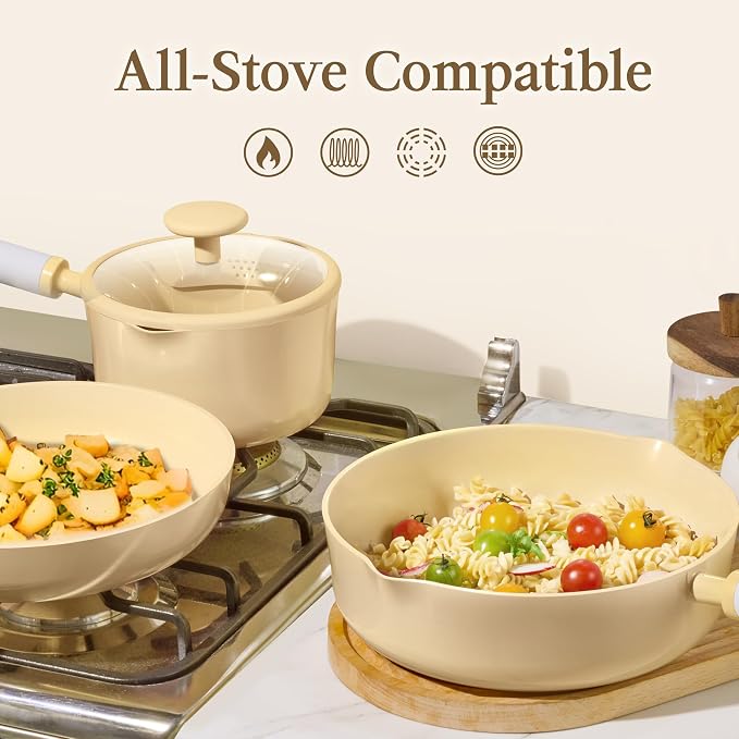 CAROTE Ceramic Cookware Set Nonstick, Non-Toxic & PFAS-Free, Dishwasher - Image 5