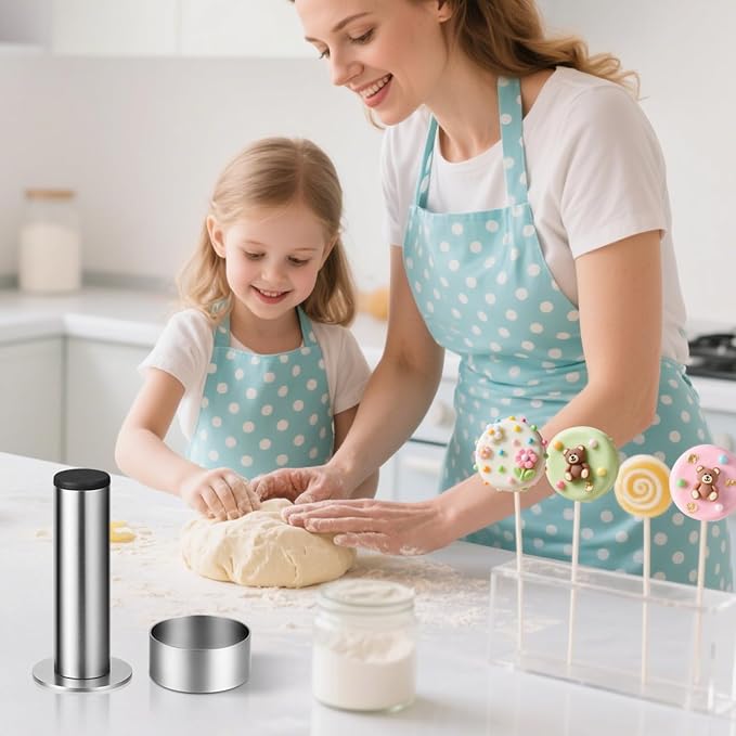 Juome Cake Pop Mold Kit, Stainless Steel Circle Cake Pop Cutter and Pusher Cake - Image 7