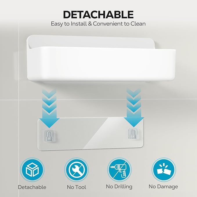 Nieifi Adhesive Wall Shelf, Shower Shelves 5 Pack - Image 8