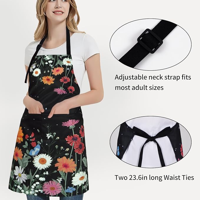 ASPMIZ Floral Apron for Adults, Waterproof Women Apron - Image 3
