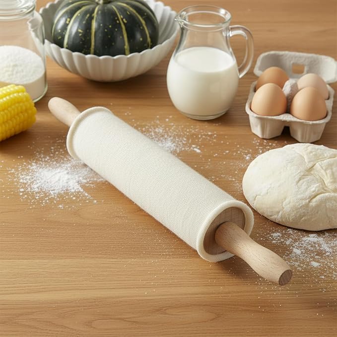 4 Rolling Pin Covers 14.96 x 1.97 Inch Cotton White Rolling Pin Sock Sleeve - Image 6
