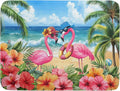 Summer Flamingos Dish Drying Mat 18x24 inch Tropical Beach Microfiber Washable by Giwawa